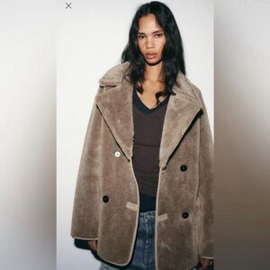 Fabulous ADORABLE CHIC REVERSIBLE DOUBLE-FACED taupe Double-Breasted Coat